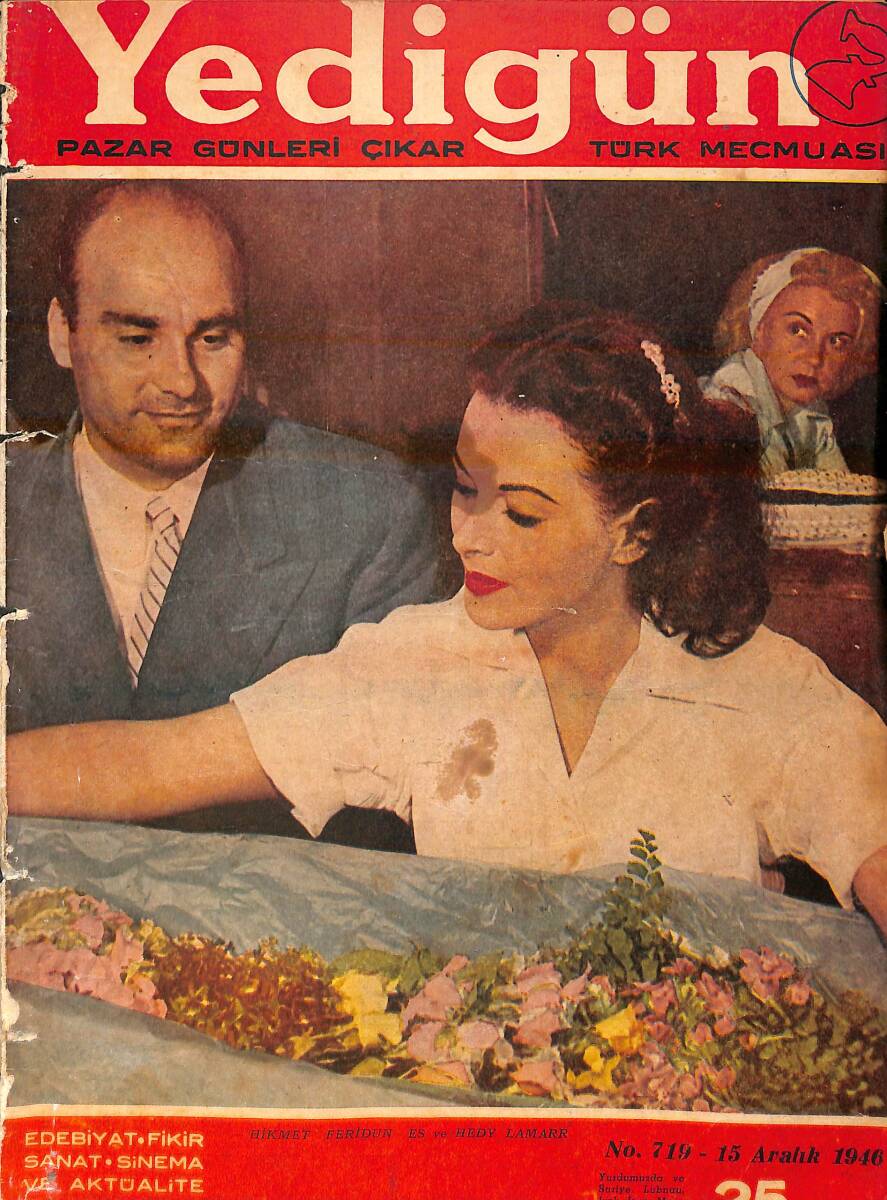 Yedigün Dergisi 22 Aralık 1946 No.720 - Kapak: Hikmet Feridun Es ve William Powell NDR95420 - 1