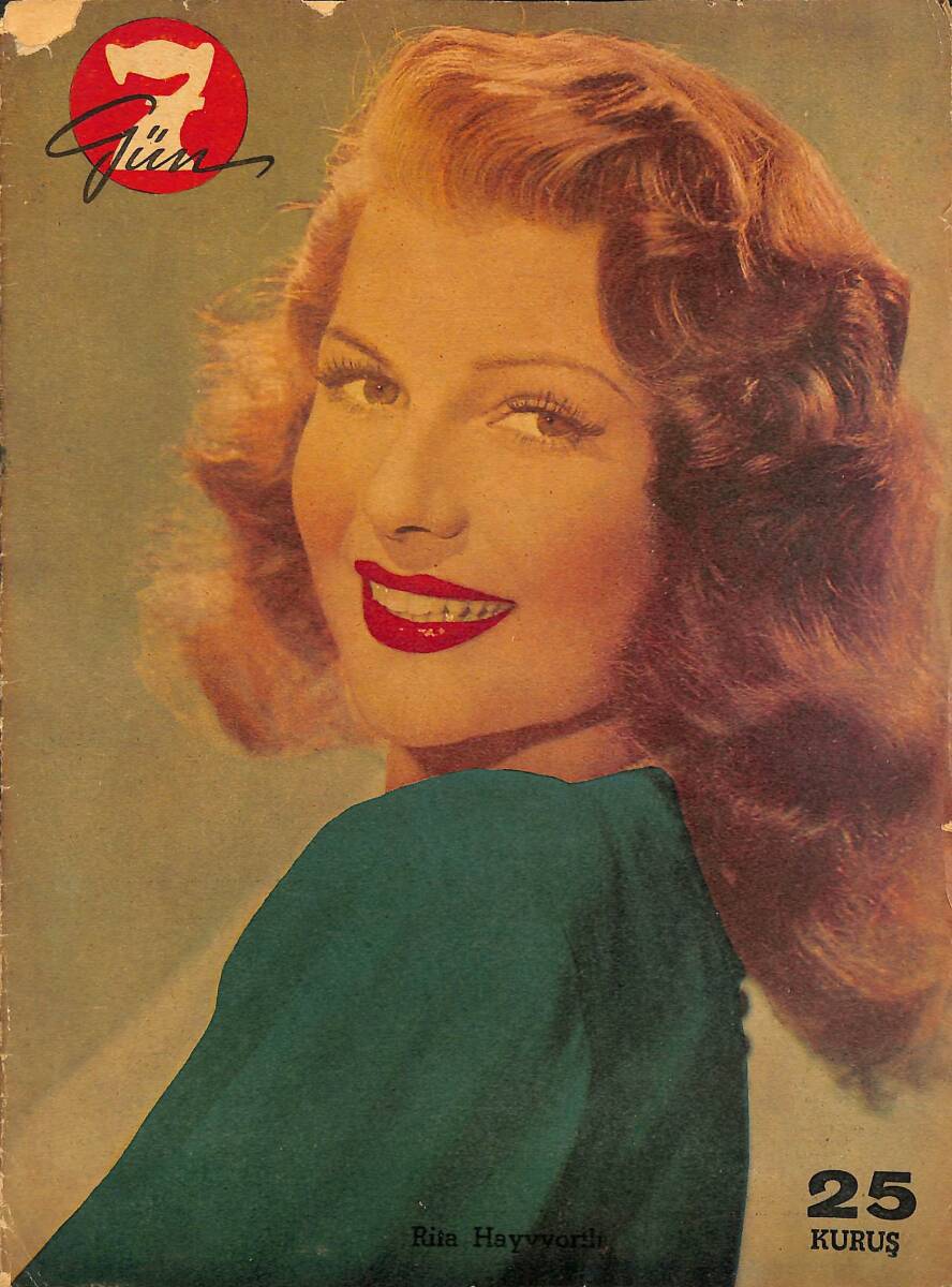 Yedigün Dergisi 24 Nisan 1948 Sayı : 6 - Kapak : Rita Hayworth NDR98360 - 1