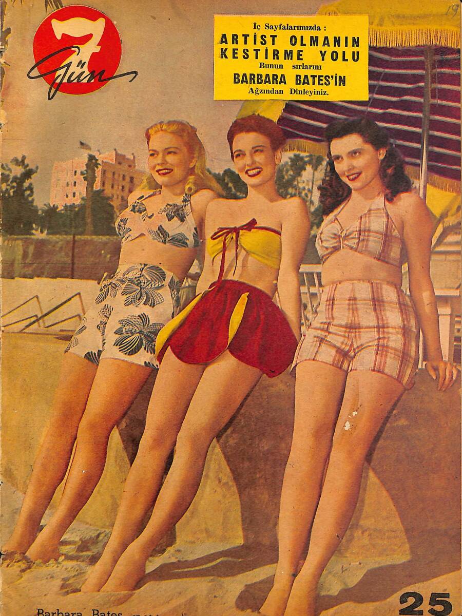 Yedigün Dergisi 24 Temmuz 1948 Sayı : 19 - Kapak : Barbara Bates NDR98377 - 1