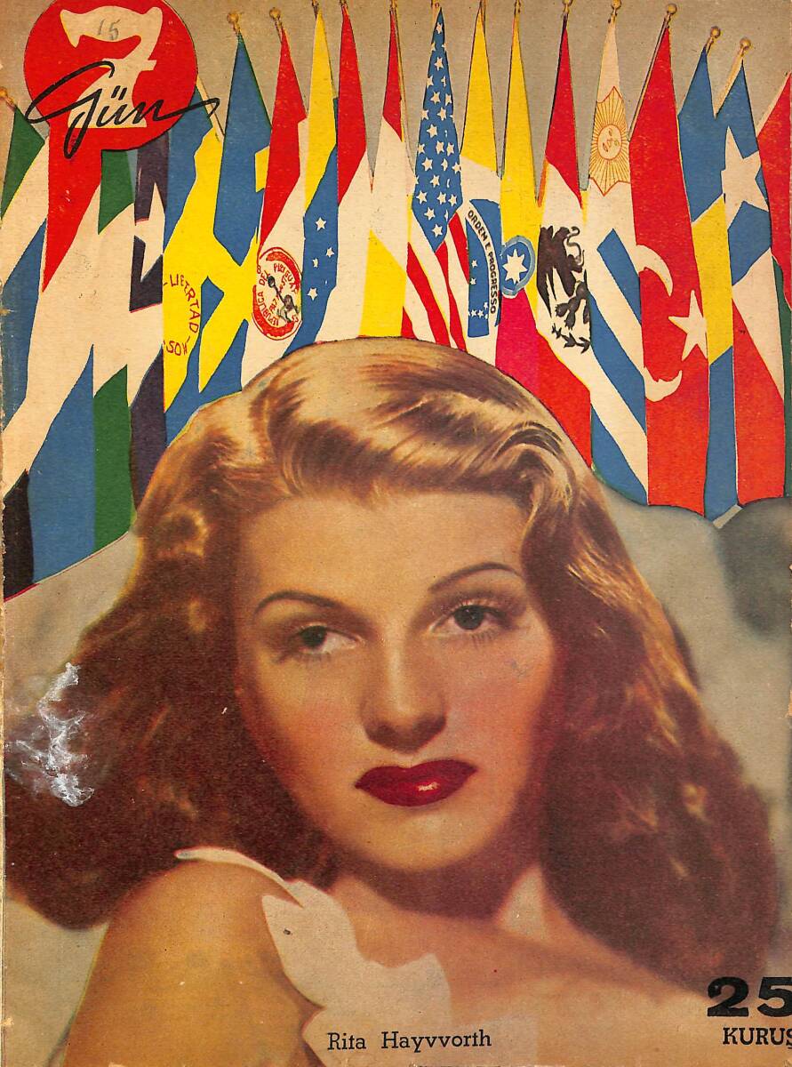 Yedigün Dergisi 26 Haziran 1948 Sayı : 15 - Kapak : Rita Hayworth NDR98369 - 1