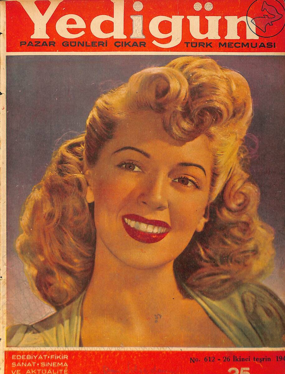 Yedigün Dergisi 26 Kasım 1944 No.612 - Modern Çin Ordusu - Dünyanın En Küçük Yıldızı 