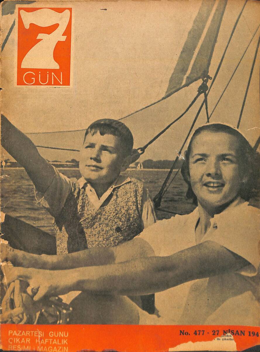 Yedigün Dergisi 27 Nisan 1942 No.477 - Duman Oyunları - Hüseyin Cahit Yalçın - Nuri Ömer Ergene - Vahdet Gültekin - Tevfik Tuğrul - Şükrü Kaya NDR93648 - 1