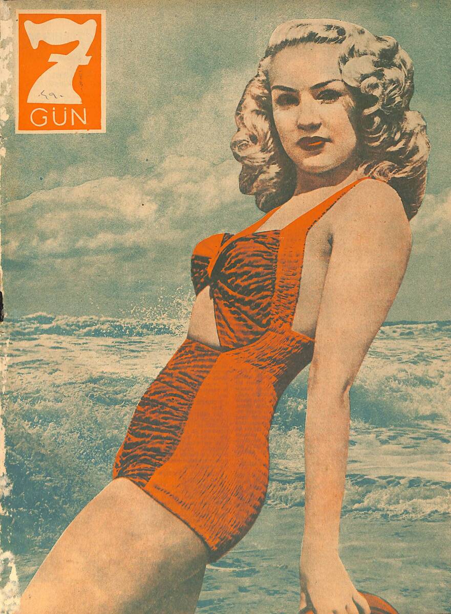 Yedigün Dergisi 27 Temmuz 1942 No.490 - Plajda Eğlenceli Anlar - Murat Sertoğlu - Şükrü Kaya - Hüseyin Cahit Yalçın - İbrahim Alaettin Gövsa NDR93637 - 1
