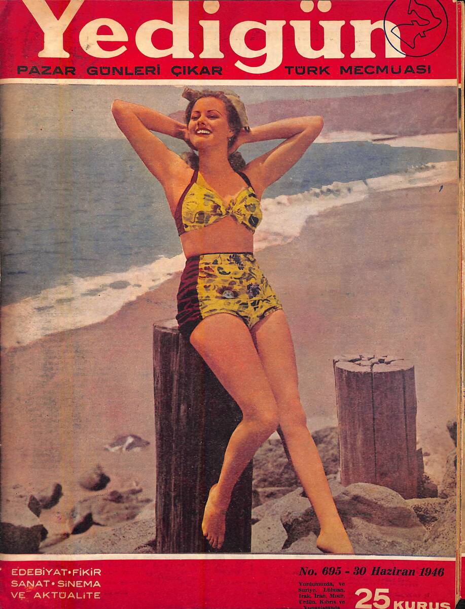 Yedigün Dergisi 30 Haziran 1946 Sayı 695 - Colimbia'nın Sevimli Yıldızı Shirley Temple - Karadeniz Ereğlisinde Bir Sergi NDR94630 - 1