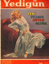Yedigün Dergisi 31 Aralık 1944 No.617 - Yeni Yılınız Kutlu Olsun - Tarihte Doktorları Haykıran Mezar Taşları - Gereldine May - Madelene Carrol NDR93498 - Gökçekoleksiyon