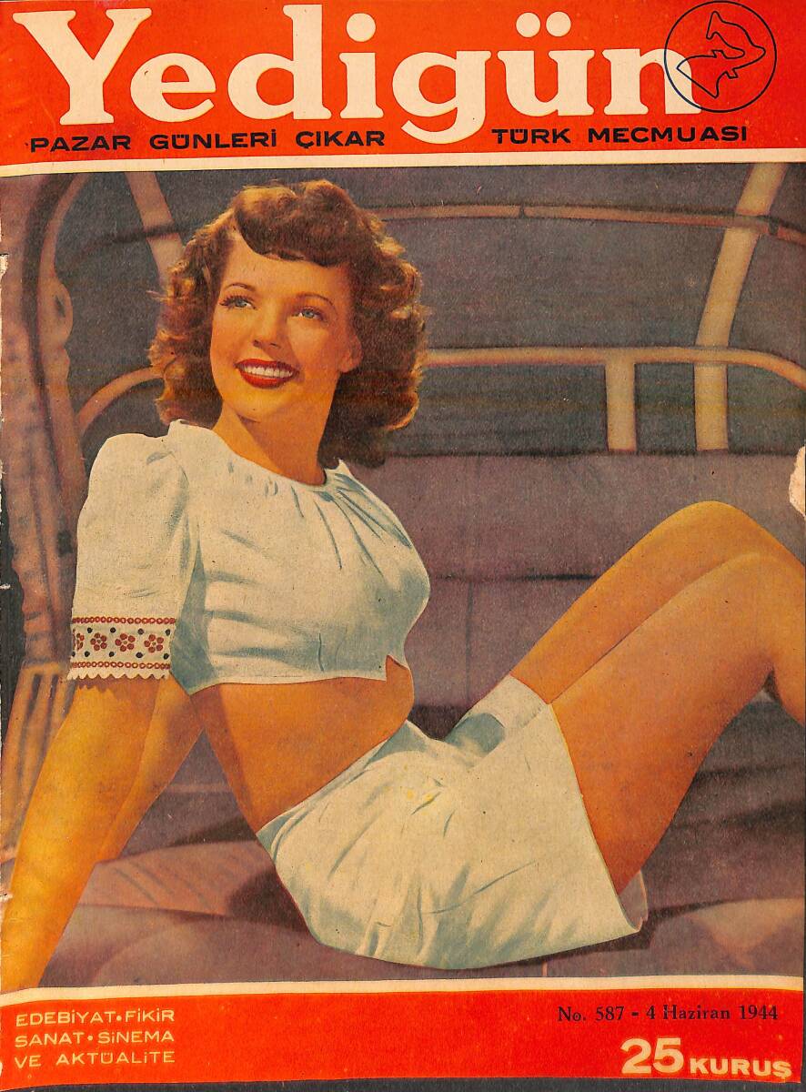 Yedigün Dergisi 4 Haziran 1944 No.587 - Hüseyin Cahit Yalçın - Sadun G. Savcı - Hikmet Münir - İbrahim Alaettin Gövsa NDR95655 - 1