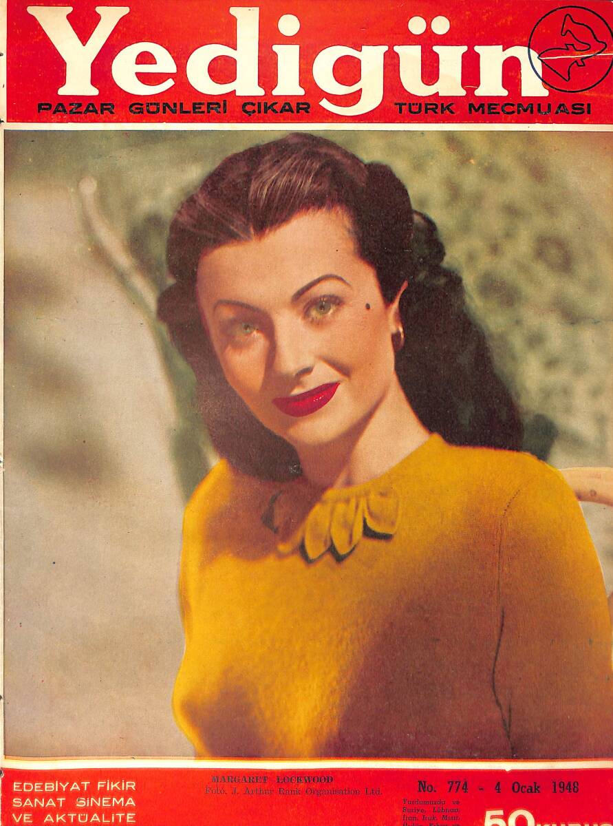 Yedigün Dergisi 4 Ocak 1948 No.774 - Hikmet Feridun Es - Cemil Cahit Cem - Kerime Nadir - Rakım Çalapala - Nihad Sami Banarlı NDR93554 - 1