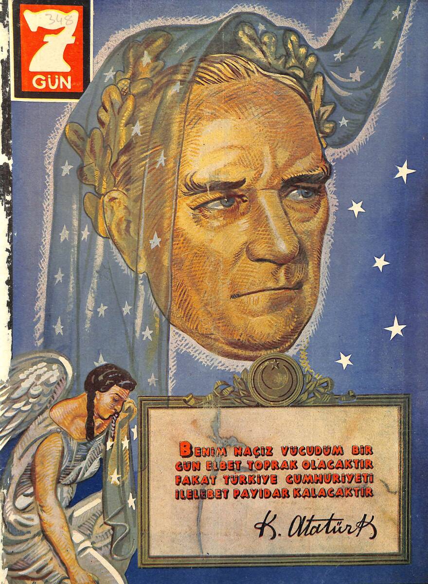 Yedigün Dergisi 7 Kasım (İkinciteşrin) 1939 No.348 - Kapak: Mustafa Kemal Atatürk - Atatürk'e Ait Anılar NDR99547 - 1