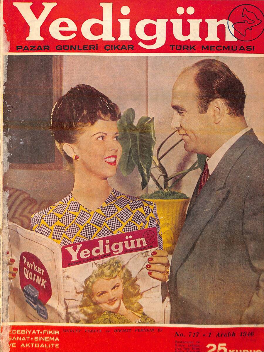 Yedigün Dergisi 1 Aralık 1946 No.717- Kapak: Shirley Temple ve Hikmet Feridun Es NDR95422 - 1
