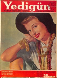 Yedigün Dergisi Türk Mecmuası 11 Ağustos 1946 No.701 – Greta Garbo – Errol Flynn – Betty Grable – Yvonne De Carlo NDR101684 - Gökçekoleksiyon