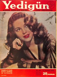 Yedigün Dergisi Türk Mecmuası 14 Temmuz 1946 No.697 – Hüseyin Avni Sağıroğlu – Kenan Öner – June Haver – Adele Jergens – Janis Paige NDR101690 - Gökçekoleksiyon