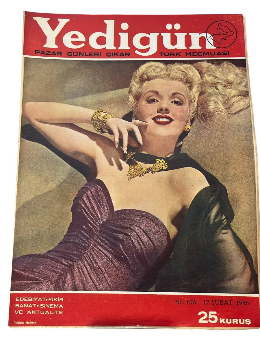 Yedigün Dergisi Türk Mecmuası 17 Şubat 1946 No.676 – Salome Filmi İçin Yvonne De Carlo Seçildi – Hikmet Münir NDR101689 - 1