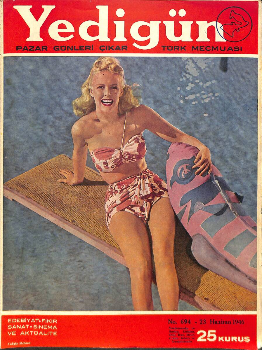 Yedigün Dergisi Türk Mecmuası 23 Haziran 1946 No.694 – Janis Paige - Jane Harker - Yeni İtalya Kralı Umberto II. - Oscar Berger NDR101678 - 1