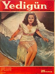 Yedigün Dergisi Türk Mecmuası 24 Mart 1946 No.681 – Kapak: Constance Moore – Çörçil Ressam – İflas Eden Bir İdeoloji NDR101672 - Gökçekoleksiyon