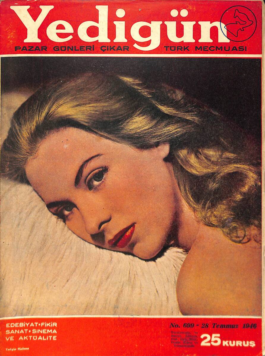 Yedigün Dergisi Türk Mecmuası 28 Temmuz 1946 No.699 – Paulette Goddard – Yeni Bir Türk Filmi 