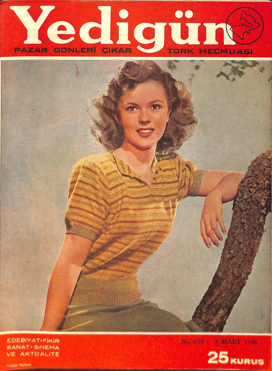 Yedigün Dergisi Türk Mecmuası 3 Mart 1946 No.678 – Betty Grable – Harry James – Henie Sonja Milyoner Kocasından Ayrıldı – June Allyson – Dick Powell NDR101679 - 1