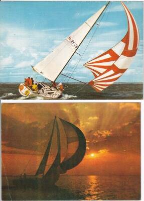 Yelkenli Tekneler 2li Kartpostal KRT10362 - 1