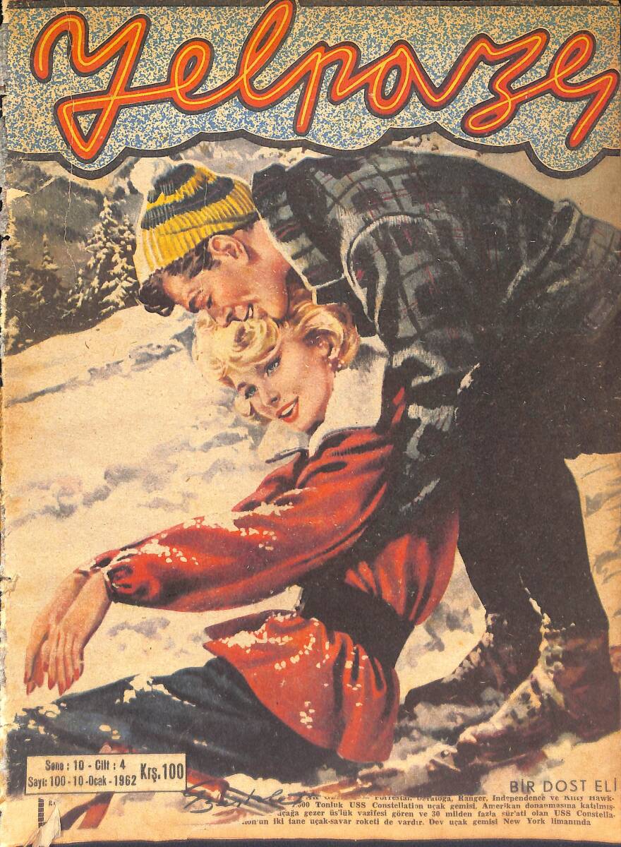 Yelpaze Dergisi 10 Ocak 1962 Sayı:100 - Esin Eden - Prankie Avalon - George Nader - Charlton Heston - Mel Ferrer NDR87788 - 1