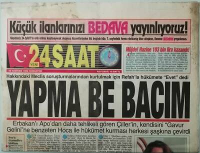 Yeni 24 Saat Gazetesi 29 Haziran 1996 Mustafa Kesere İstek Yağmuru -GZ37403 - 1