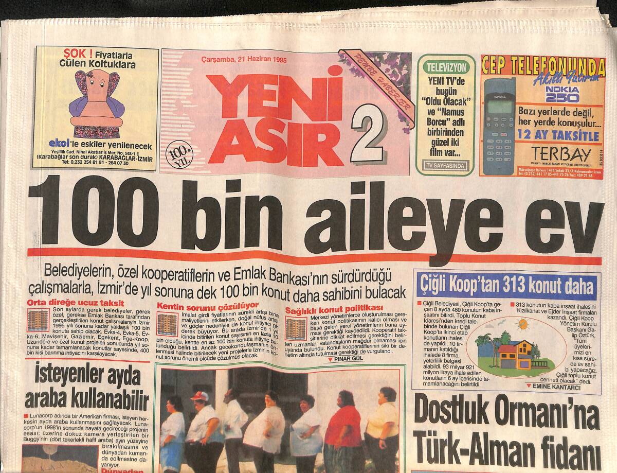 Yeni Asır 2 Gazetesi 21 Haziran 1995 - Ebru Gündeş Fırtınalar Koparıyor - Şarkıcı Nilüfer, Milletvekili Gökberk Ergenekon İle Evleniyor GZ134292 - 1