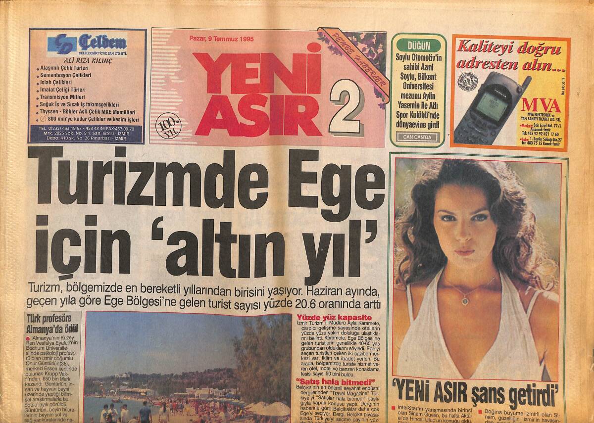 Yeni Asır 2 Gazetesi 9 Temmuz 1995 - İzmir'de İlk Özel Sektör Oto Parkı - Soylu Çiftinin Düğün Töreninde Aileler Ve Davetliler Burada GZ153737 - 1