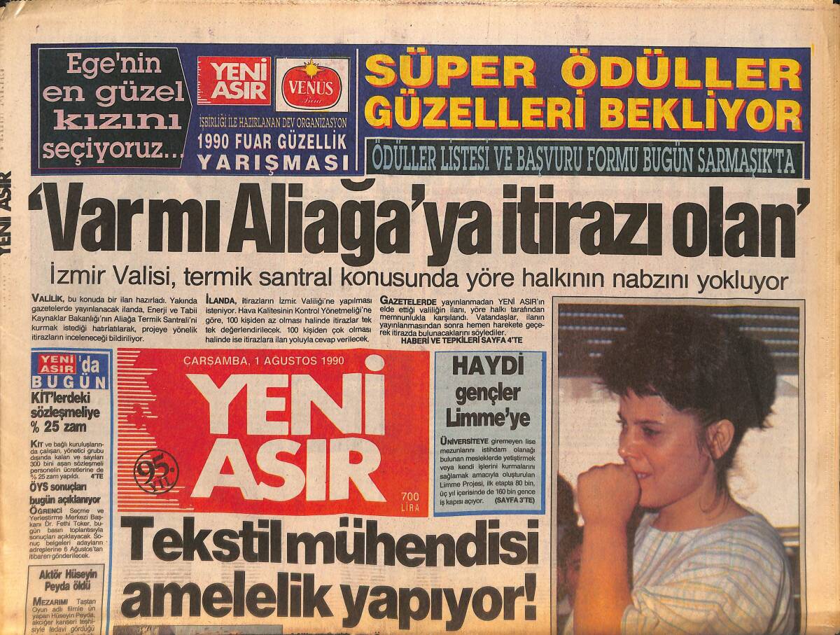 Yeni Asır Gazetesi 1 Ağustos 1990 - Tuzakçı Selma'yı Yargıç Affetmedi - Julio'ya Kimse İnanmıyor GZ132219 - 1