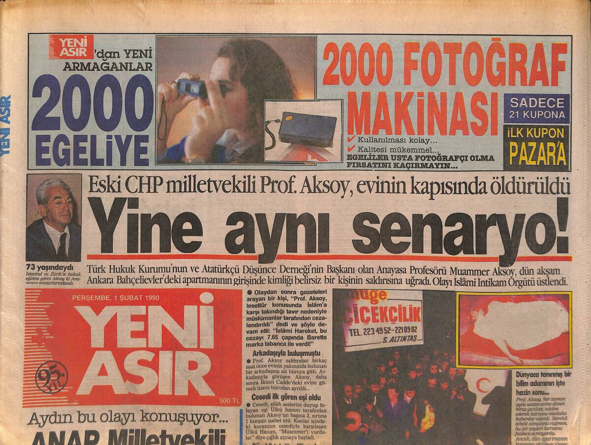 Yeni Asır Gazetesi 1 Şubat 1990 - Özalp'in Sevgilisi Nafaka Davası Açtı - Tufan Doğu'nun Sevinci Kısa Sürdü GZ134374 - 1