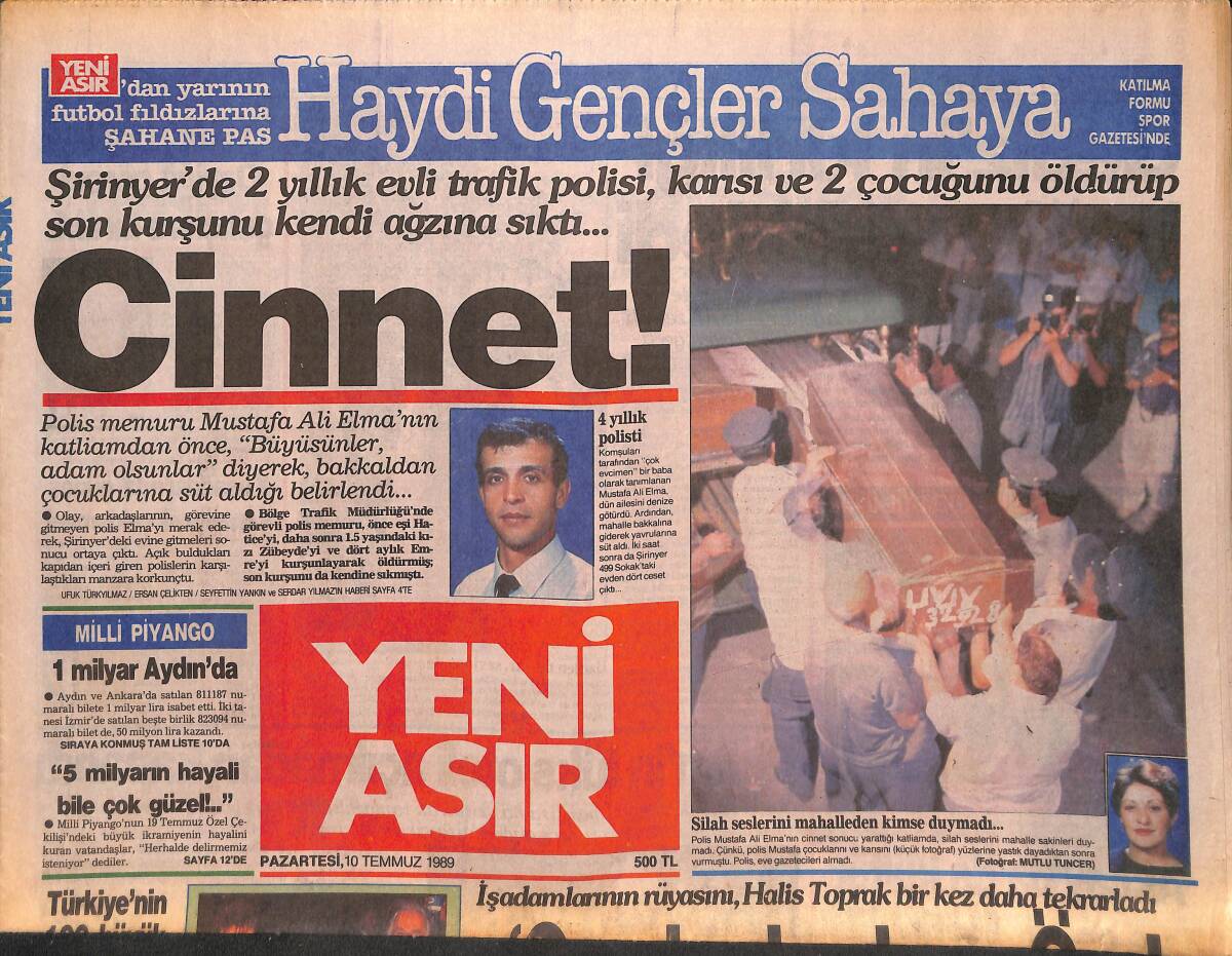 Yeni Asır Gazetesi 10 Temmuz 1989 - Coşkun Sabah '' Evleniyorum '' - ANAP'ı Taşar Karıştırıyor GZ134399 - 1