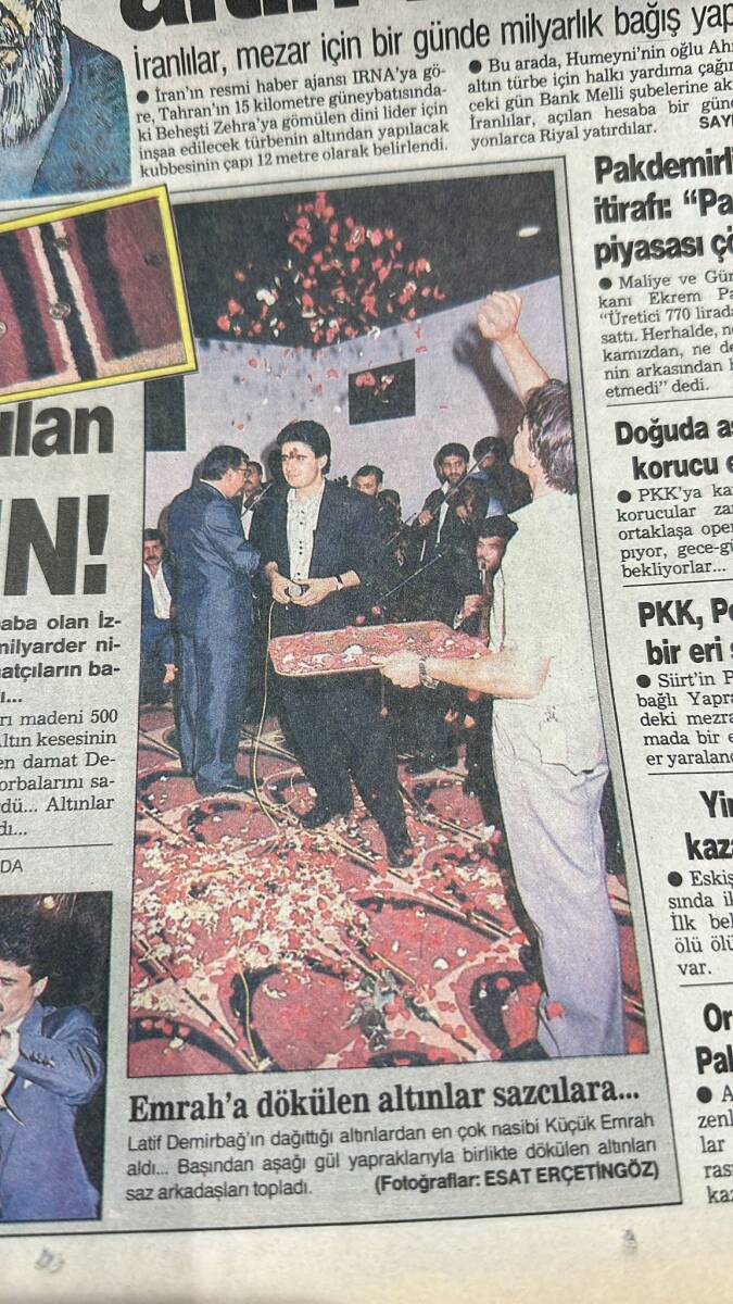 Yeni Asır Gazetesi 12 Haziran 1989 - Küçük Emrah'a Dökülen Altınlar Sazcılara... - Humeyni'ye Altın Mezar GZ133694 - 2