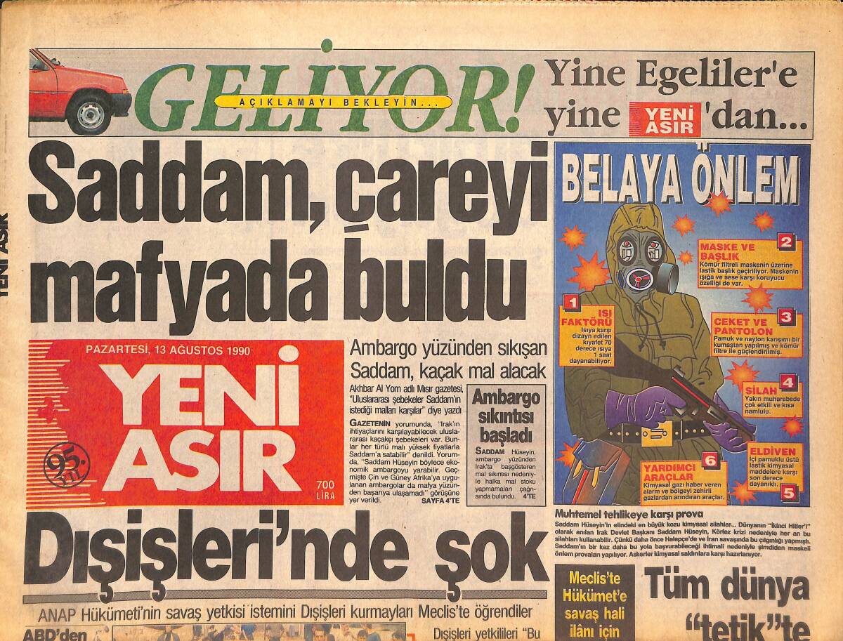 Yeni Asır Gazetesi 13 Ağustos 1990 - Fatma Girik Her Seçimde SHP'nin Moral Desteği Olurken , Cüneyt Arkın da ANAP'ın Dopingi Oldu GZ133471 - 1