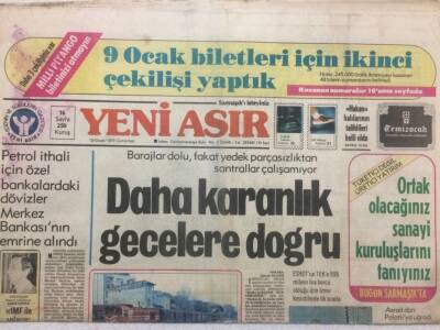 Yeni Asır Gazetesi 13 Ocak 1979 - Santrallar Çalışmıyor,Karanlık Gecelere Doğru GZ50215 - 1
