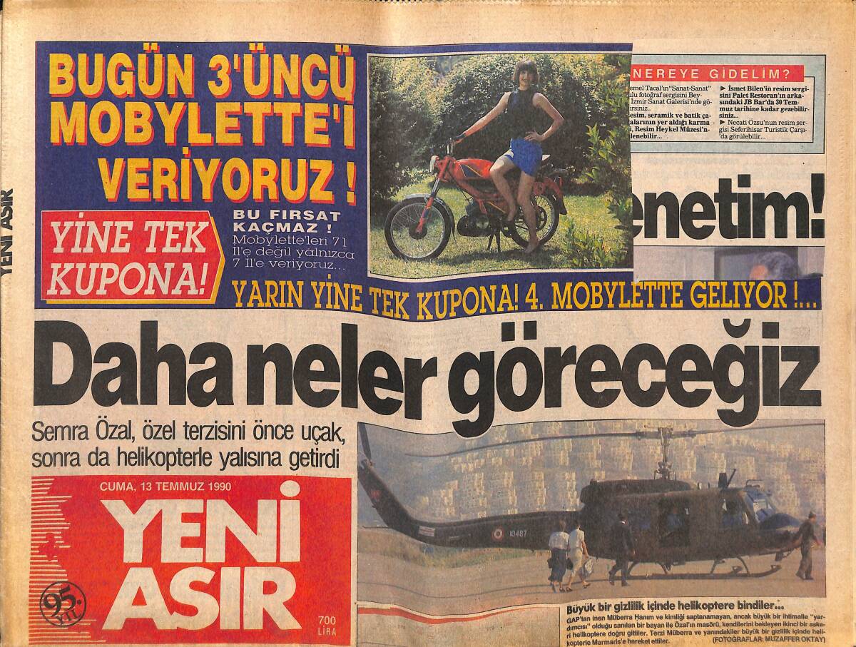 Yeni Asır Gazetesi 13 Temmuz 1990 - Rıdvan Dilmen'in Onur Savaşı - Sadri Alışık İçin Umut GZ133815 - 1