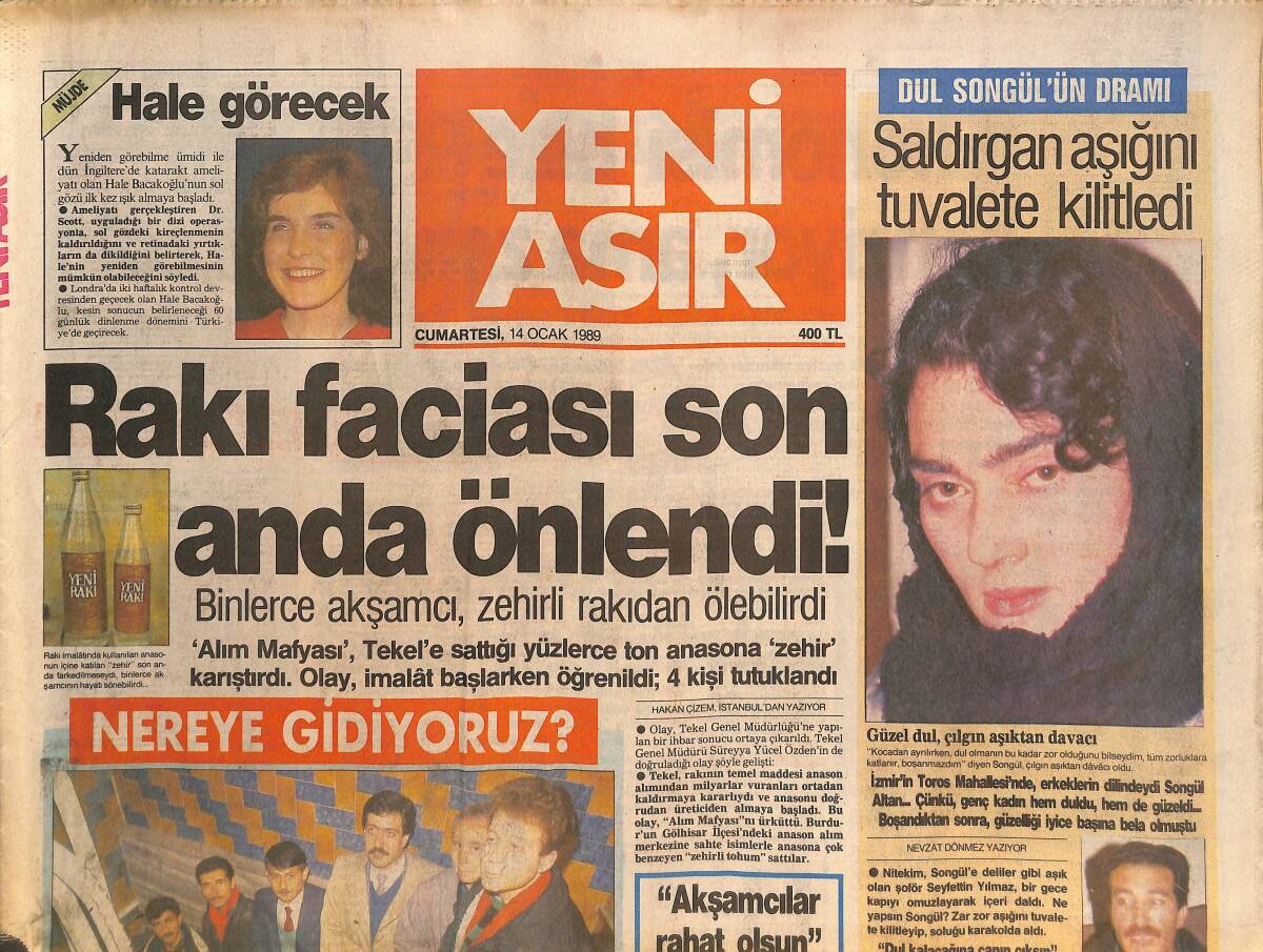 Yeni Asır Gazetesi 14 Ocak 1989 - SEKA'da Nihayet Anlaşma Sağlandı - Yahya Demirel'in Borcu , Şekerbank'ın Başına Dert Oldu GZ132078 - 1