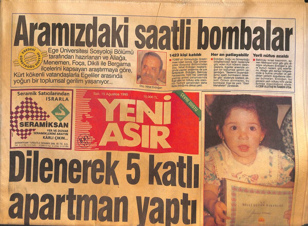 Yeni Asır Gazetesi 15 Ağustos 1995 - Kültür Bakanı İsmail Cem , Bodrum Sualtı Arkeoloji Müzesi'ni Övdü GZ134067 - 1