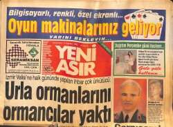 Yeni Asır Gazetesi 16 Ağustos 1995 - Urla Ormanlarını Ormancılar Yaktı - Mahsun Kırmızıgül İbo'ya Karşı GZ134084 - 1