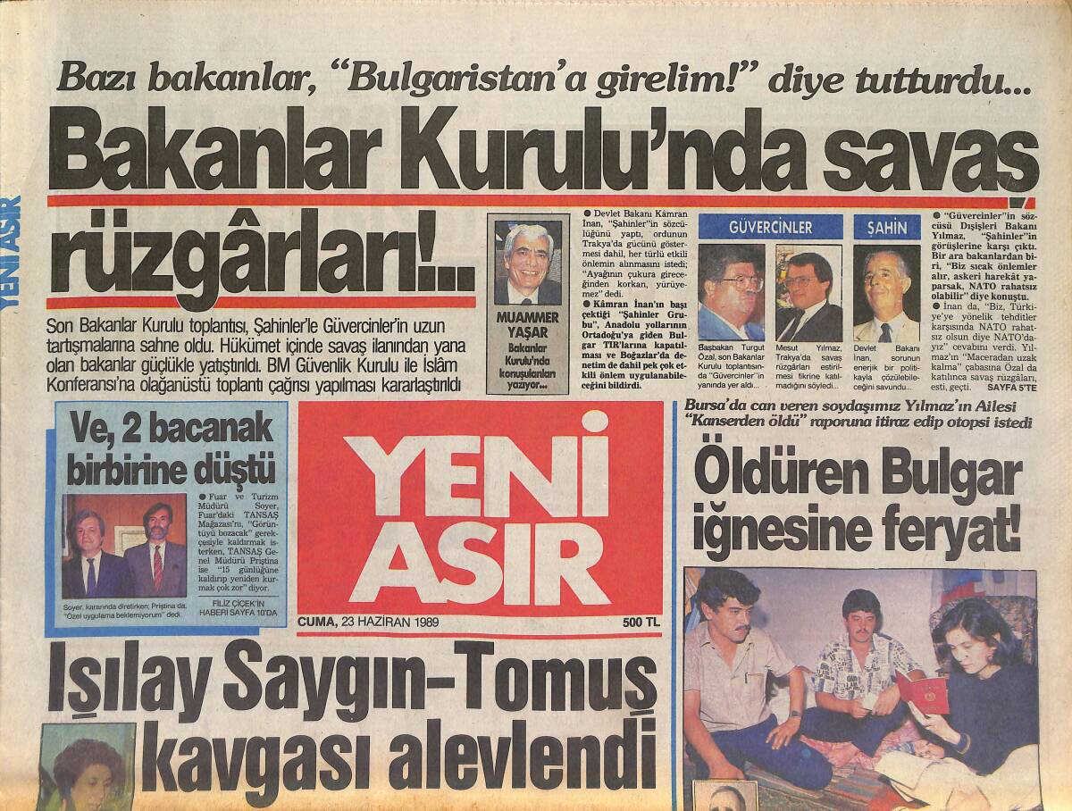 Yeni Asır Gazetesi 23 Haziran 1989 - Kastelli İçin Beş Yıl İçin Hapis İstendi - Galatasaray'da Laf Çok , İş Az GZ131514 - 1