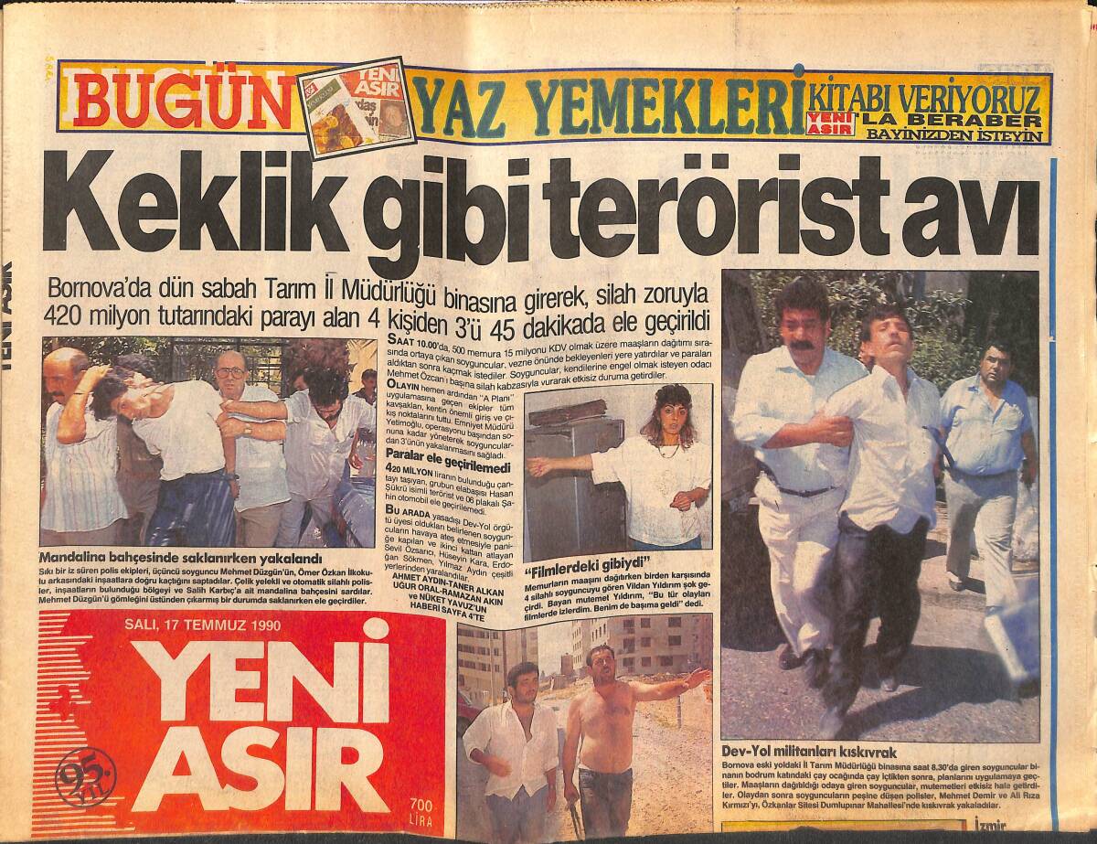 Yeni Asır Gazetesi 17 Temmuz 1990 - Özal , Savaştan Söz Etti - Göztepe Hedefe Doğru GZ133843 - 1