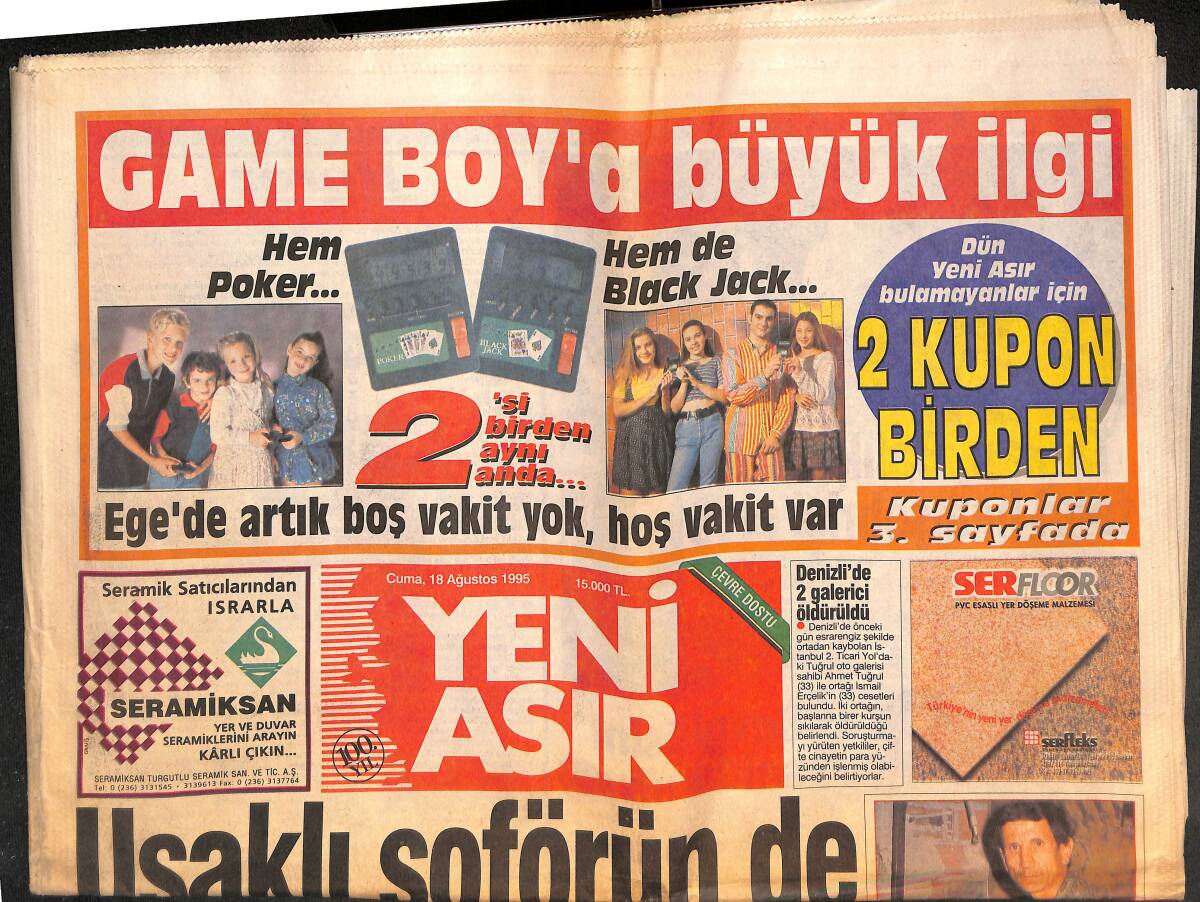 Yeni Asır Gazetesi 18 Ağustos 1995 - Tarkan , Balıkesir'in Fahri Hemşehrisi Oldu GZ134326 - 1