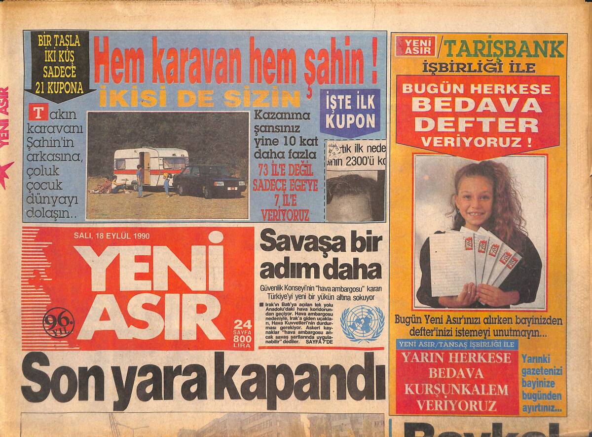 Yeni Asır Gazetesi 18 Eylül 1990 - Duran Duran Hayranlarına Müthiş Dakikalar - Rosa , Evlilik Hazırlığında GZ133459 - 1
