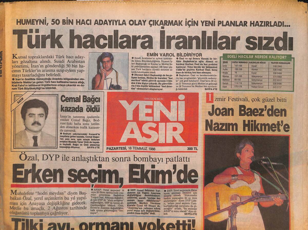 Yeni Asır Gazetesi 18 Temmuz 1988 - Semiramis Ve Hintli Kocası , Londra'da Şahane Bir Hayat Sürüyor GZ132119 - 1