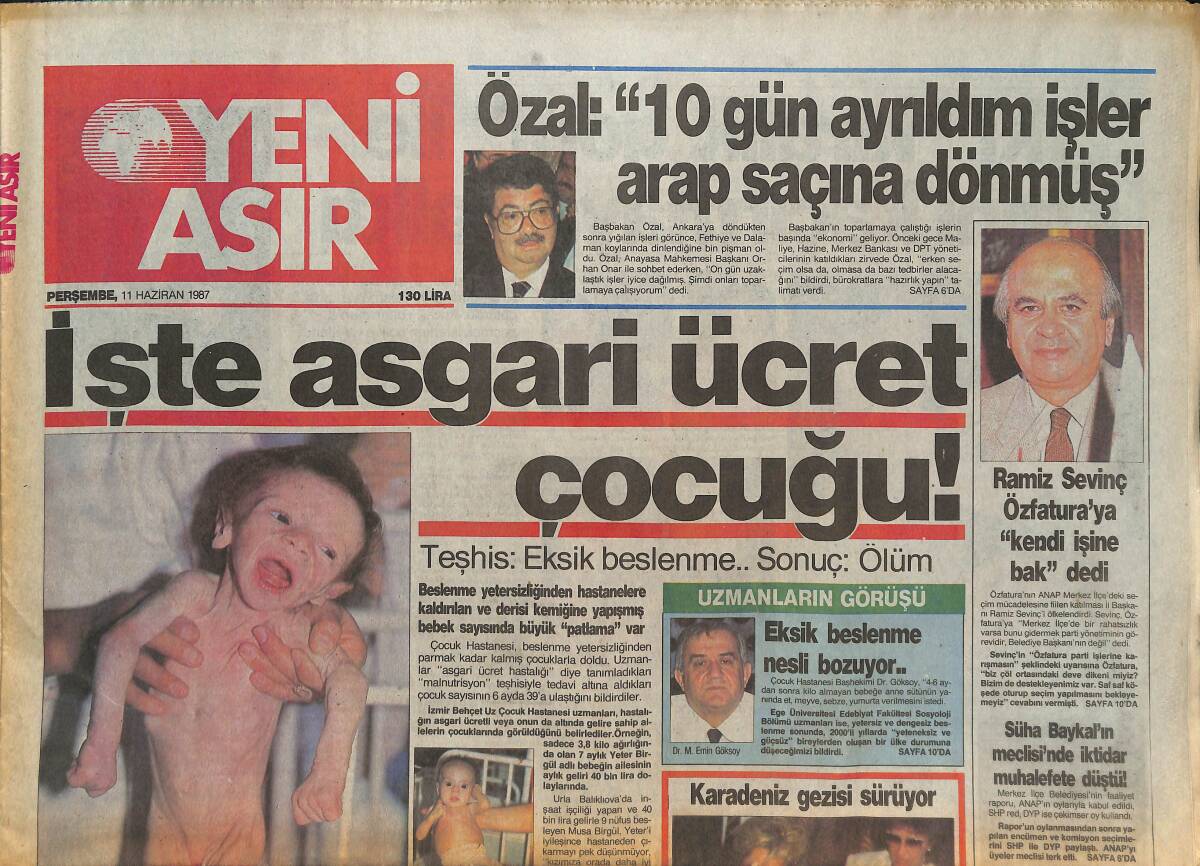 Yeni Asır Gazetesi 11 Haziran 1987 - Ramiz Sevinç Özfatura'ya Kendi İşine Bak Dedi GZ131602 - 1