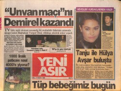 Yeni Asır Gazetesi 18 Nisan 1989 - Tanju Çolak İle Hülya Avşar Buluştu - İran'da Saçını Gösteren Kadına Kırbaç Cezası !  GZ131870