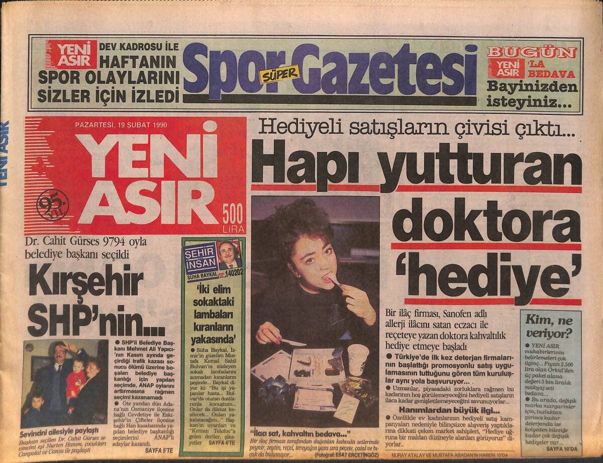 Yeni Asır Gazetesi 19 Şubat 1990 - Ecevit : Tütüncü Amerika'da Satıldı - Madenciler Aşağıda Neler Çekiyor GZ132223 - 1