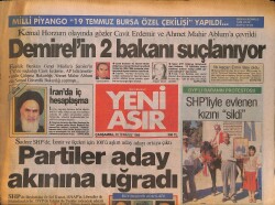 Yeni Asır Gazetesi 20 Temmuz 1988 - Demirel'in 2 Bakanı Suçlanıyor - Özal'ın Gözdamarı Nasıl Çatladı ? GZ131628 - Gökçekoleksiyon