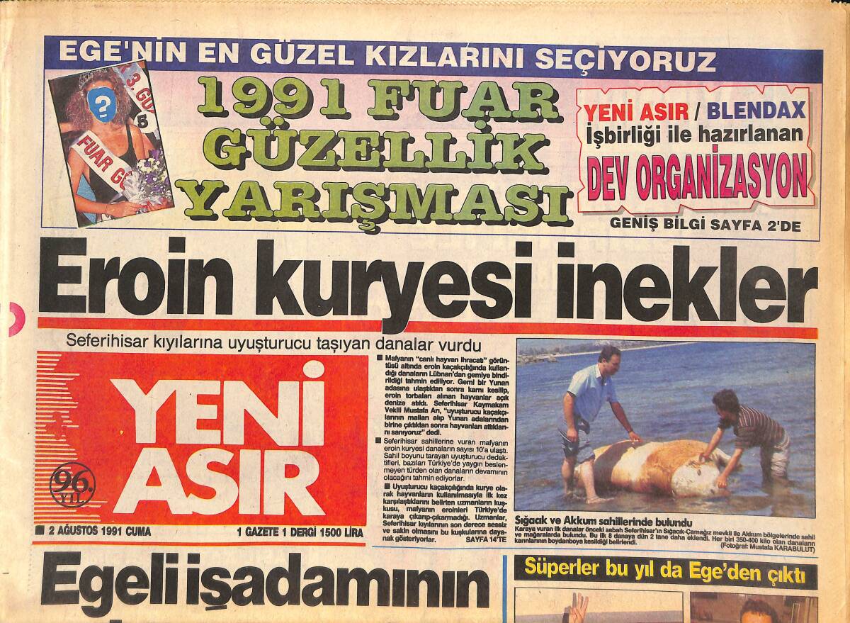 Yeni Asır Gazetesi 2 Ağustos 1991 - Altay Taraftarını Bugün Selamlıyor - İnönü'ye Darbe GZ133703 - 1