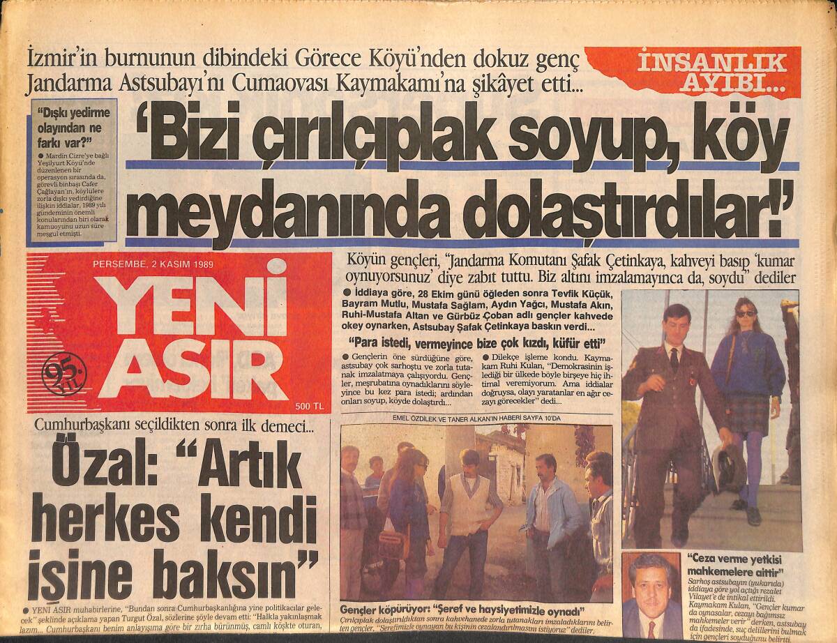 Yeni Asır Gazetesi 2 Kasım 1989 - Karşıyaka'da Çıkış Yolu - İnsan Yüzü Naklinde Mucize GZ132070 - 1