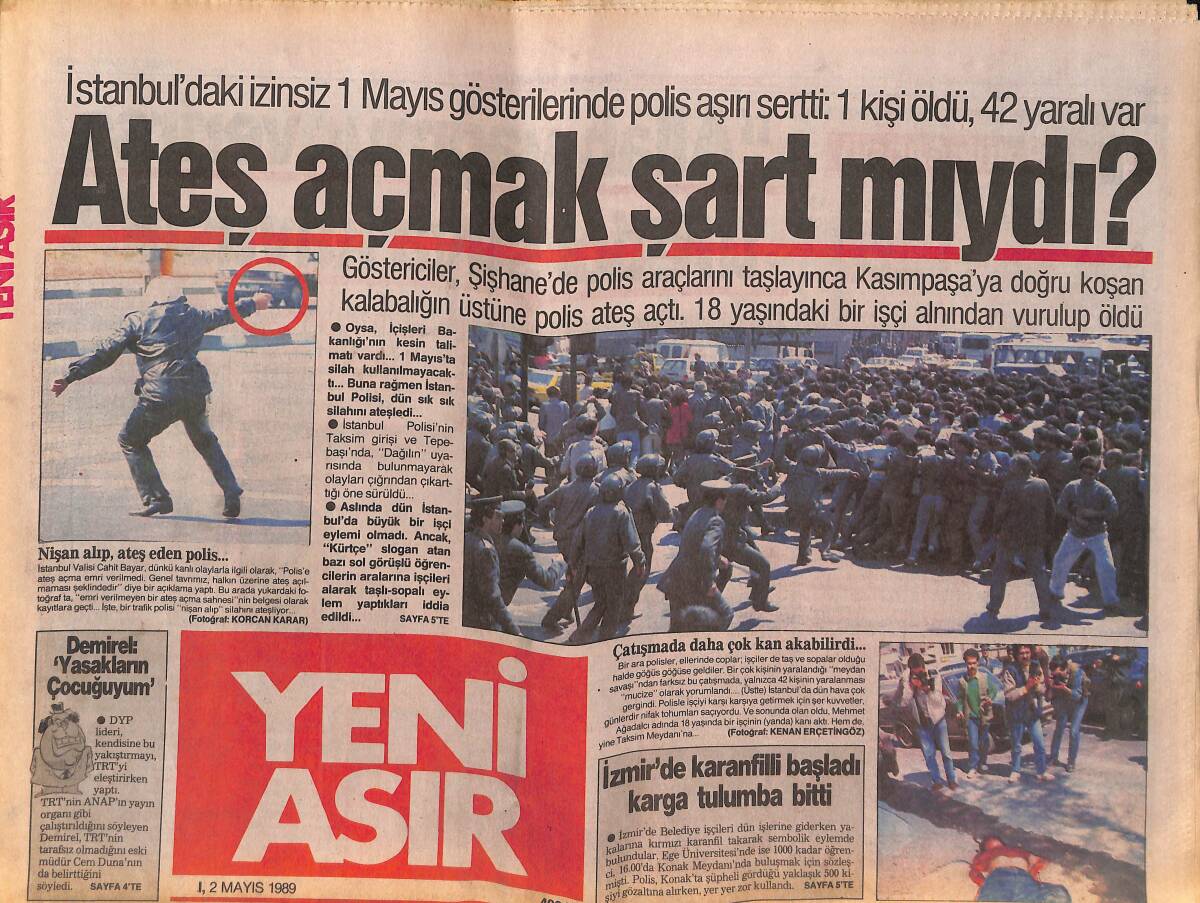 Yeni Asır Gazetesi 2 Mayıs 1989 - Fabrikalara Kim Dur Diyecek ? - Renault Flash 24 Milyon Oldu GZ133842 - 1
