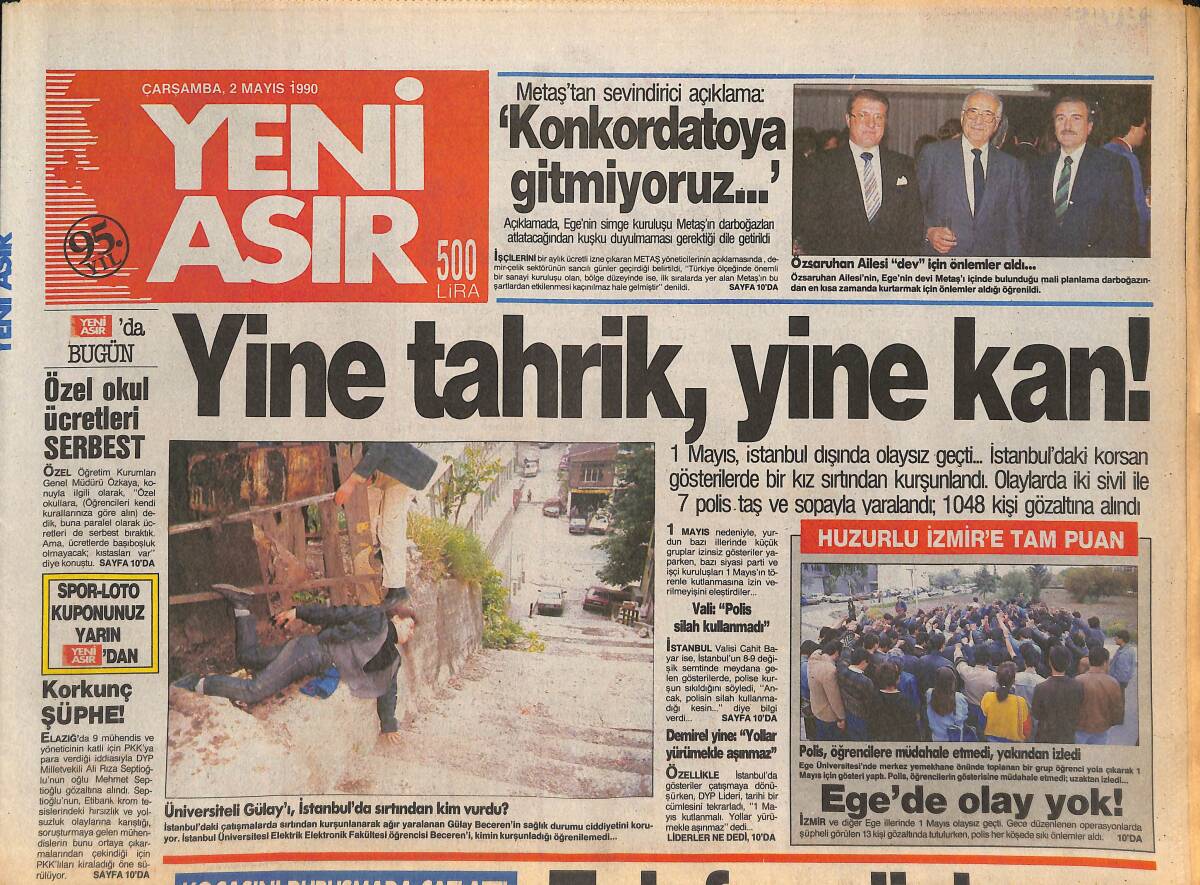 Yeni Asır Gazetesi 2 Mayıs 1990 - Telefon Dinleyen Alet İthal Edildi ! - Metaş'tan Sevindirici Açıklama GZ133583 - 1