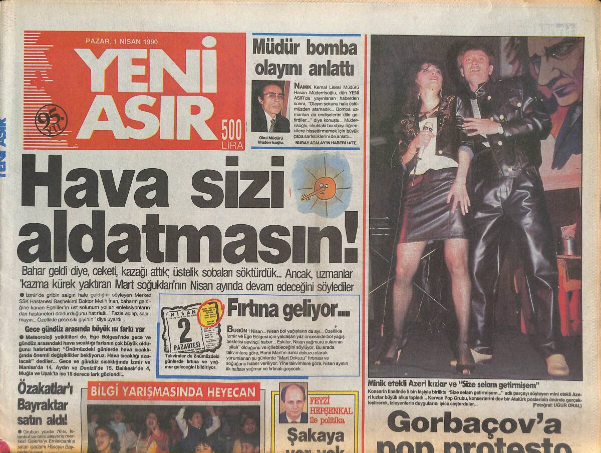 Yeni Asır Gazetesi 1 Nisan 1990 - Demirel , Özal'a İyilik Düşünüyor - Rıdvan : Mustafa Denizli Fenerbahçe'ye Gelebilir GZ131526 - 1