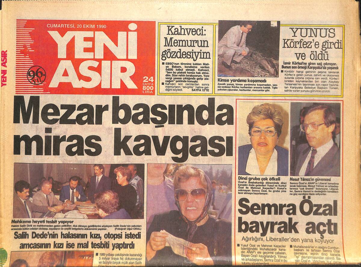 Yeni Asır Gazetesi 20 Ekim 1990 - Menderes , ANAP'a Kapalı - Müşerref Akay Marlyn Gibiydi GZ133702 - 1